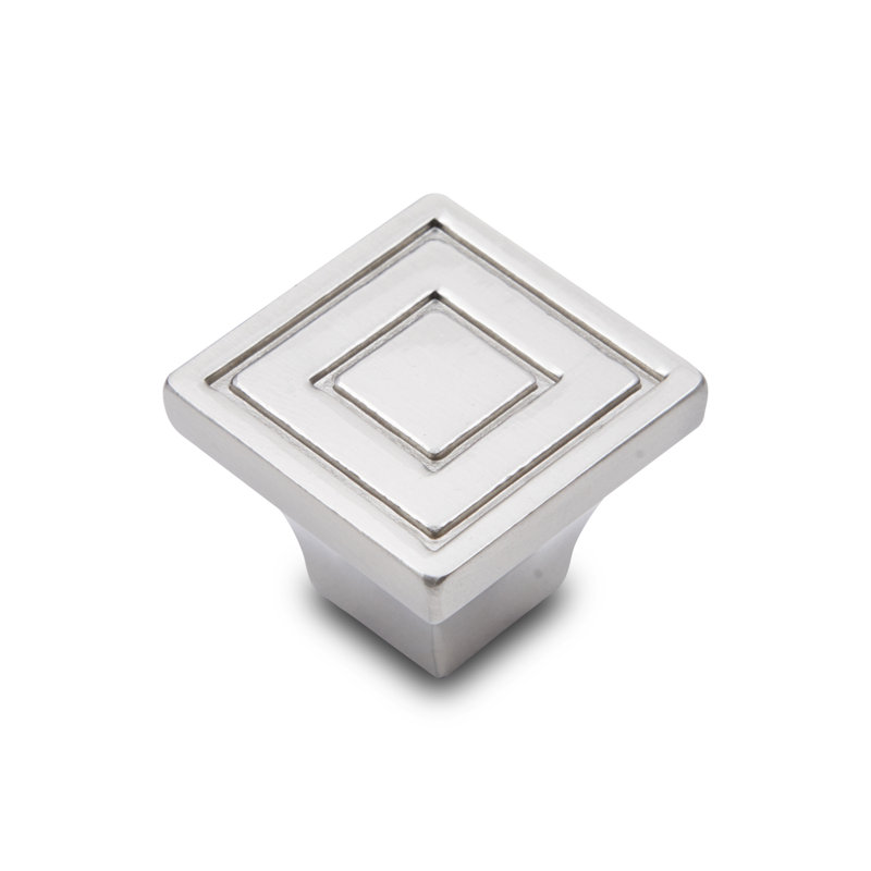 Poignée contemporaine à lignes carrées CK Series, Nickel satiné, Grand
