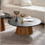 Table basse ronde en bois avec pied robuste et motif écorce véritable, pour des salons élégants et fonctionnels-133526245