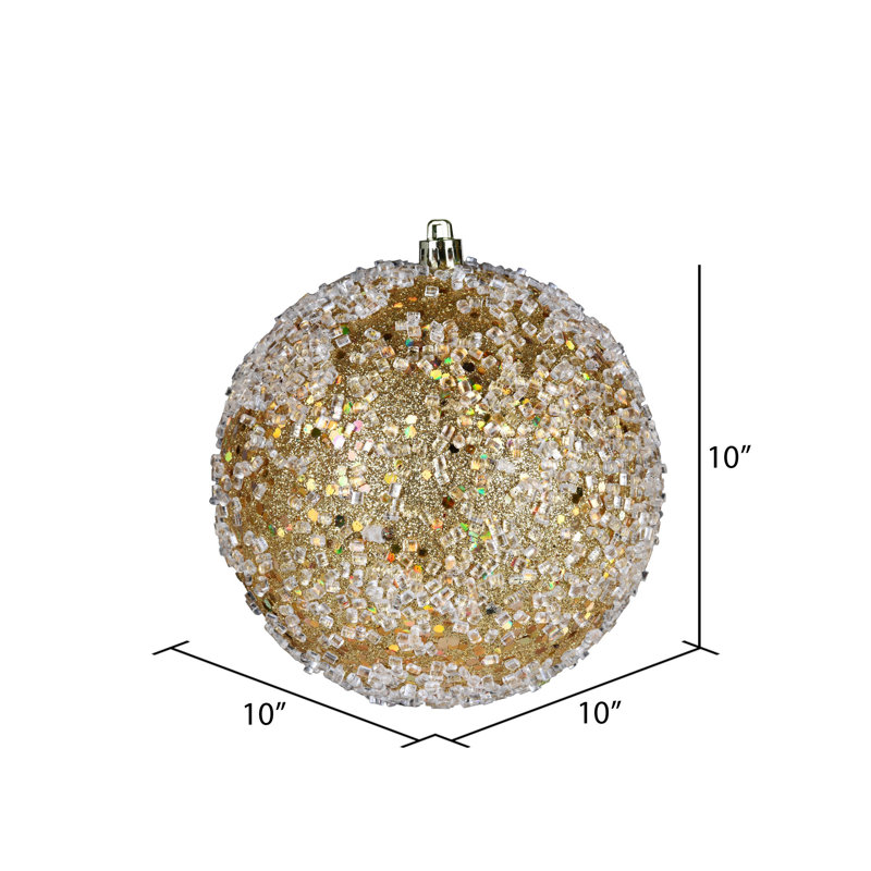 Ornement boule scintillante, H 10 po x l 10 po x P 10 po, Or, 1
