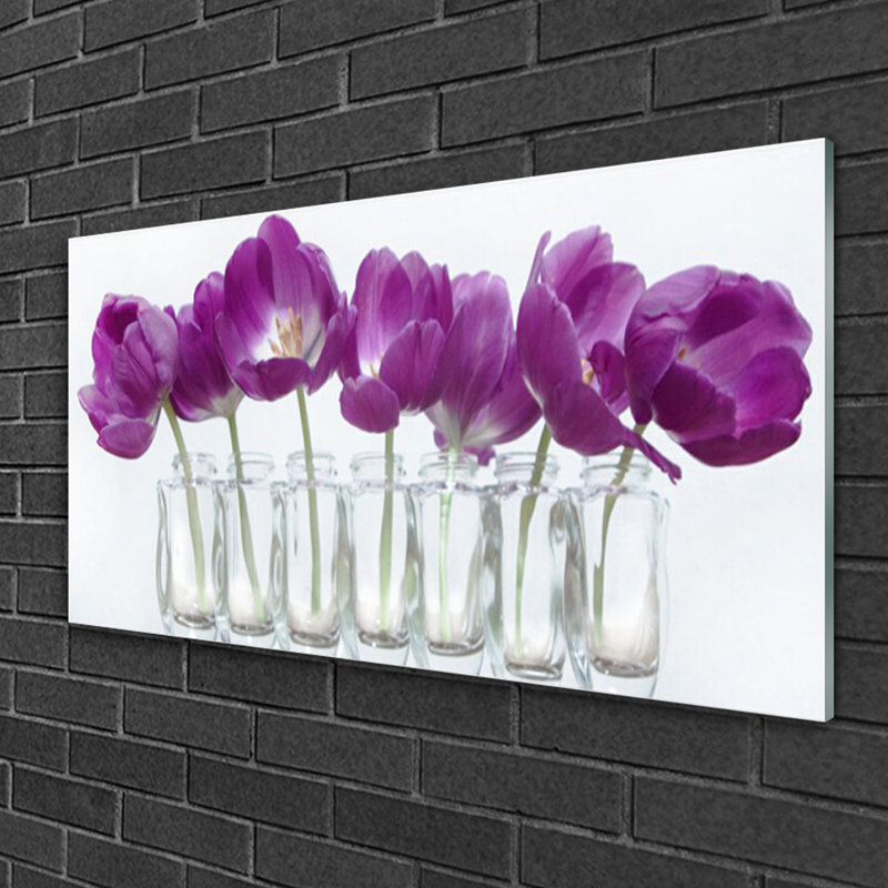 Floral Flowers - Unframed Photograph on Glass