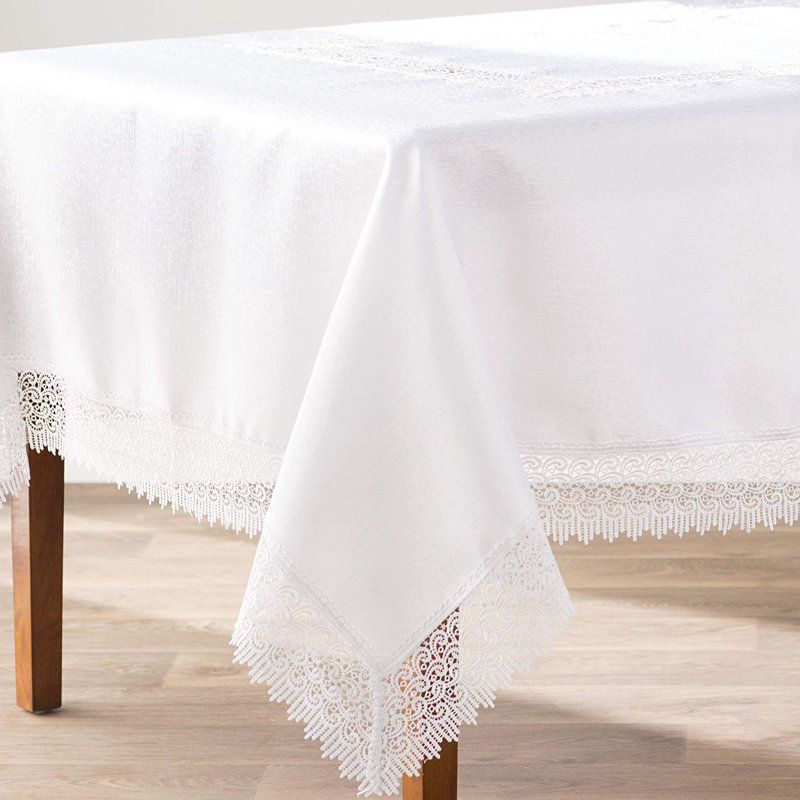 Alienor Solid Colour Tablecloth, 88" L x 70" W, White