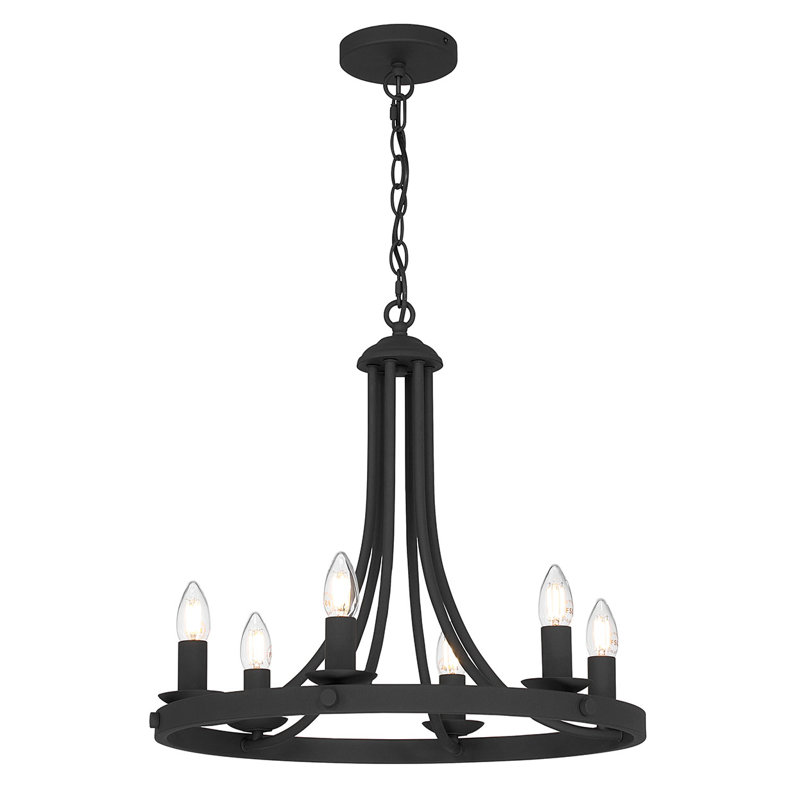 6-Lights Chandeliers Ceiling Lights, Matte Black