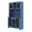 Armoire de rangement rustique avec portes à DEL, portes et tablettes de cuisine, bleu marine-1770811138