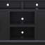 Console 67 po, noire, pouvant accueillir des téléviseurs de 80 po, sans assemblage, style contemporain et options de rangement fonctionnelles, finition noire 67 po, moderne pratique