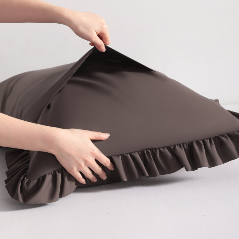 Taie d'oreiller à volants pour le corps, housse de coussin en microfibre brossée et infroissable avec fermeture à enveloppe, 20 po x 54 po (paquet de 1)