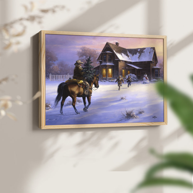 «The Day Daddy apporte à la maison l'arbre» - impression encadrée - réaménageable, Naturel, H 11 po x l 14 po