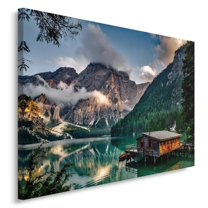 House In The Alps - Wrapped Canvas Print, 80cm H x 120cm W