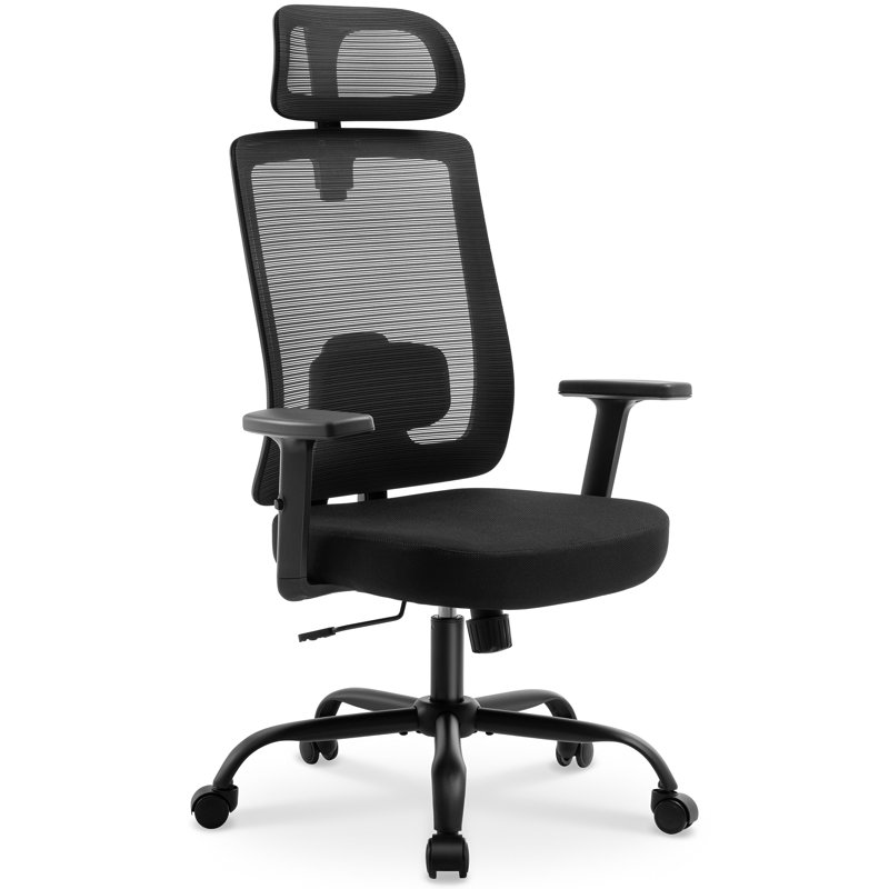 Chaise de bureau ergonomique en filet, Noir