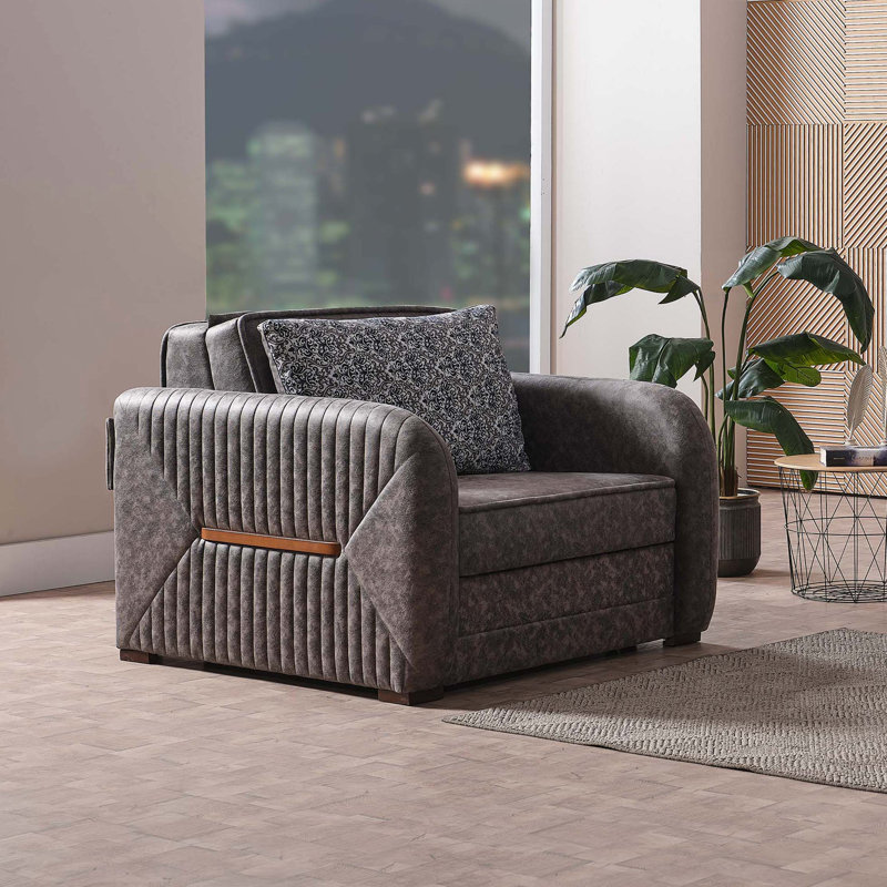 Fauteuil rembourré convertible avec rangement