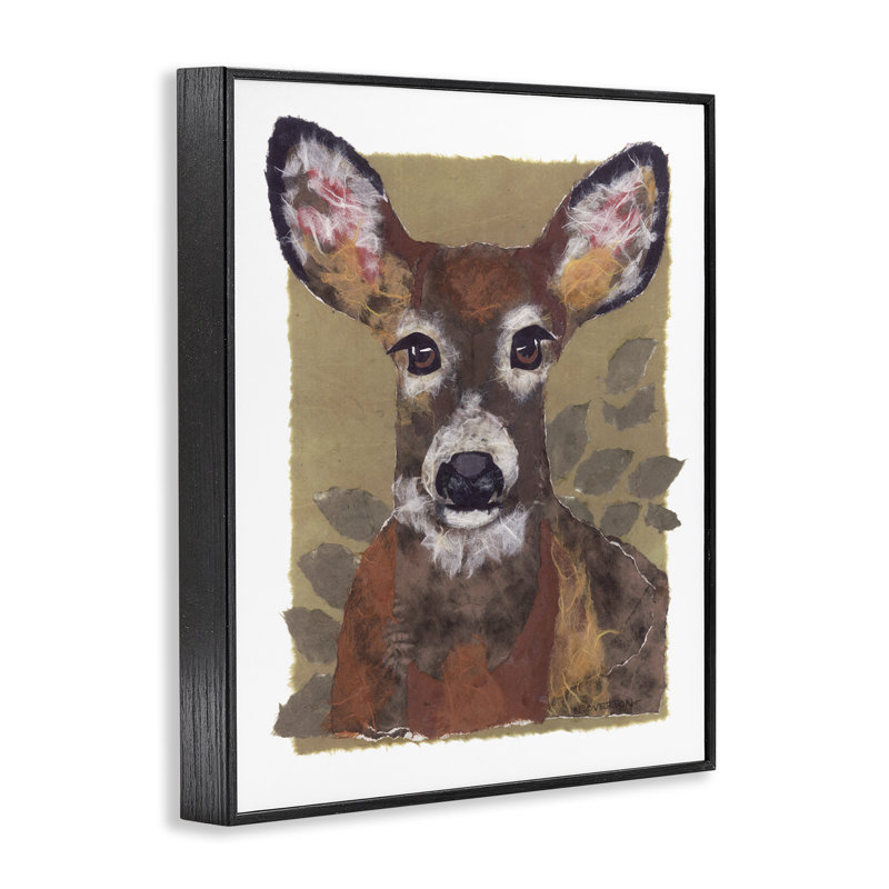 «Woodland Deer», art giclée par Nancy Overton, Giclée encadrée noir minuit, H 14 po x l 11 po