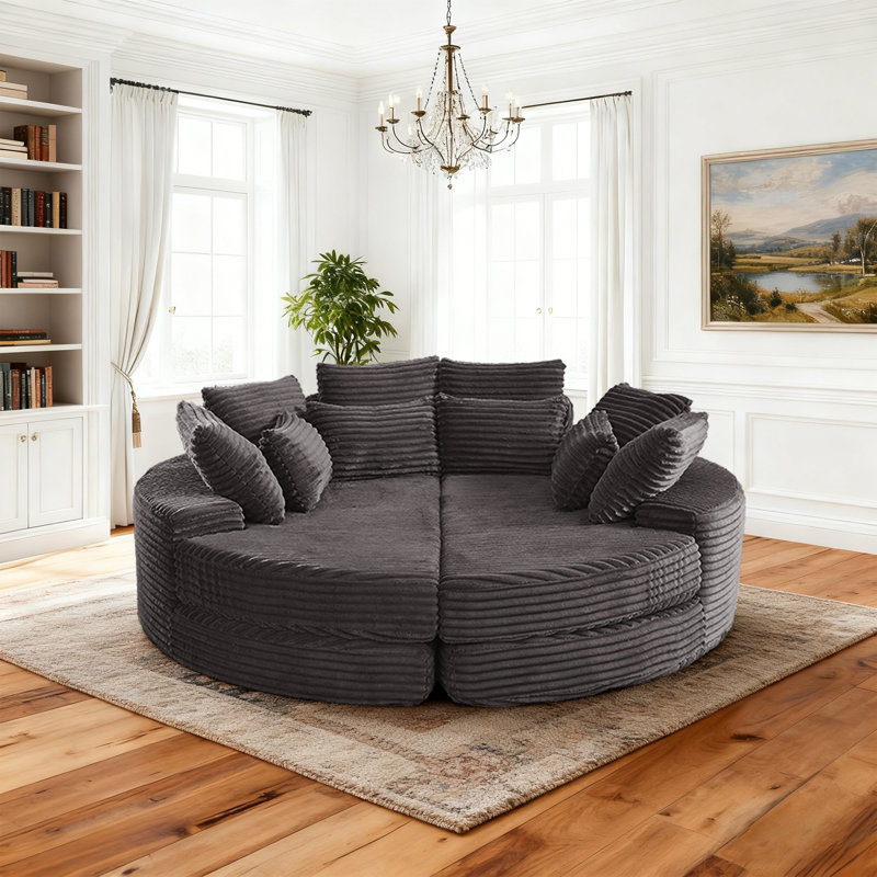 Canapé-lit et chaise longue en velours côtelé 78,5 "2 en 1, Noir