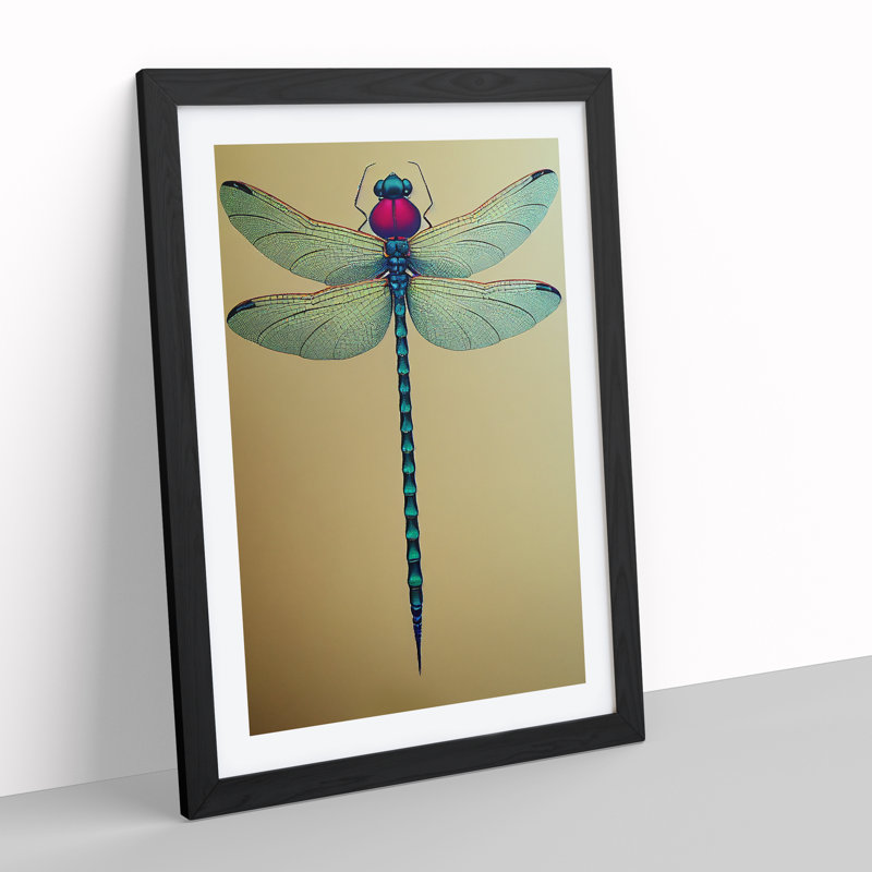 Unforgettable Dragonfly - Single Picture Frame Print, Black Framed, 64cm H x 46cm W x 2cm D