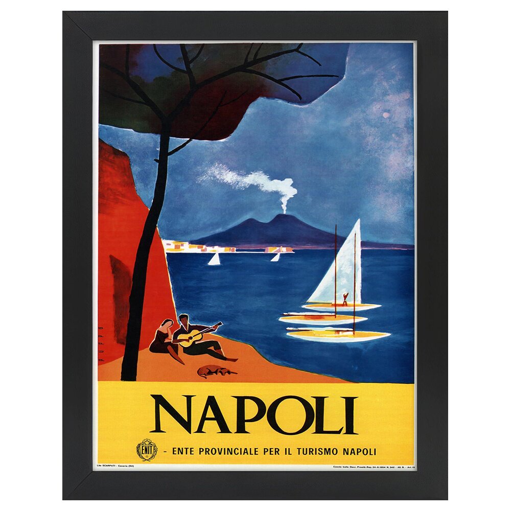 Leinwandbild Vintage Tourist Poster Napoli