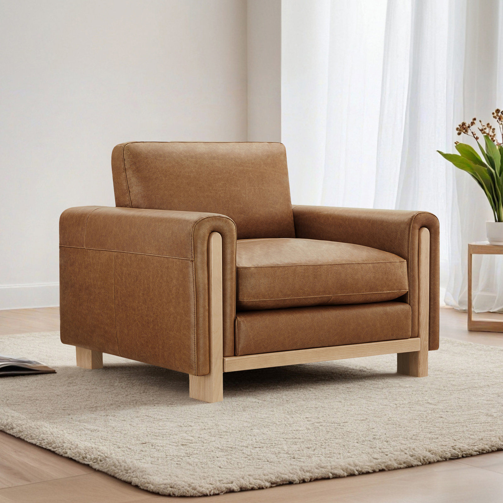 Adika Genuine Leather Armchair