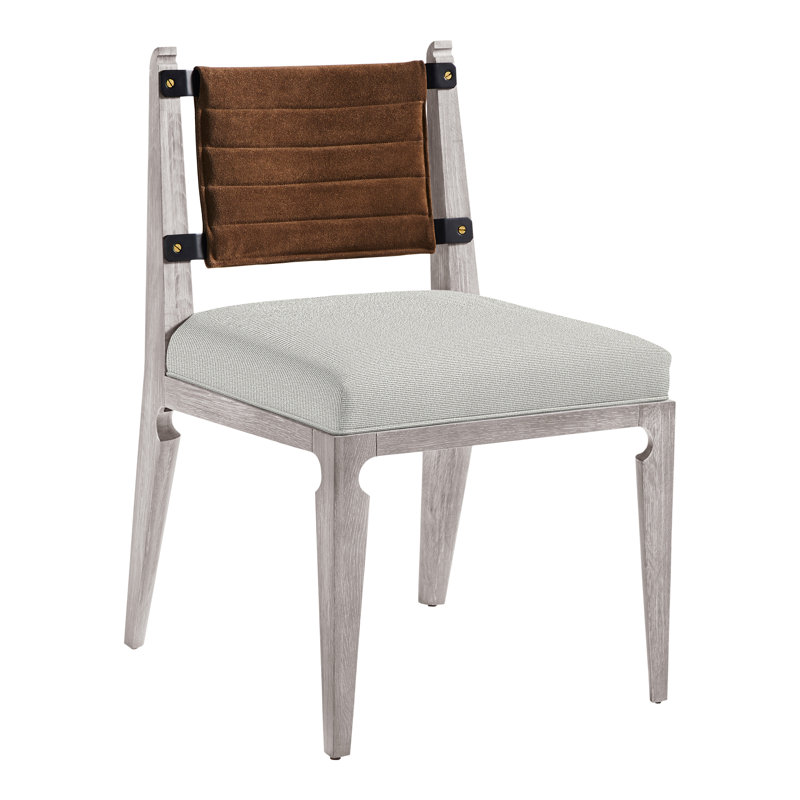 Thom Filicia Home Gifford Side Chair, Callaloo Cotton, Dove Gray
