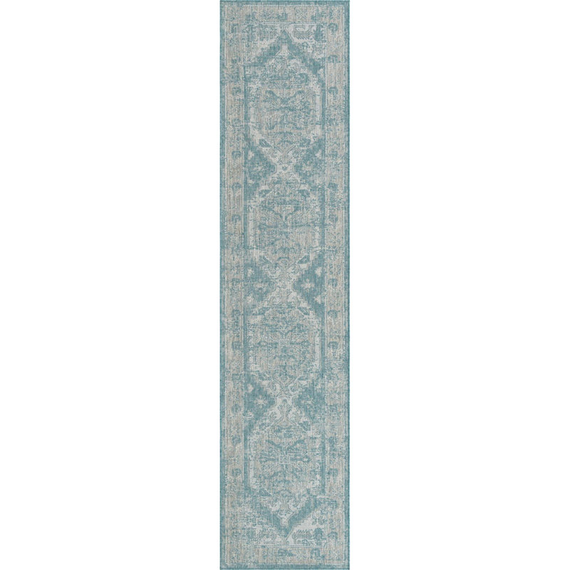 Oriental Indoor / Outdoor Rug, Runner 2'7" x 12'
