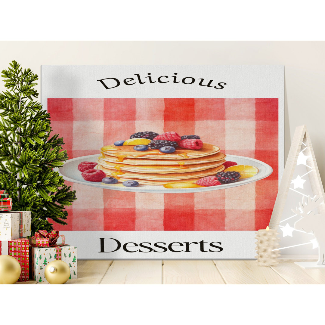 Delicious Desserts Gingham Canvas Print