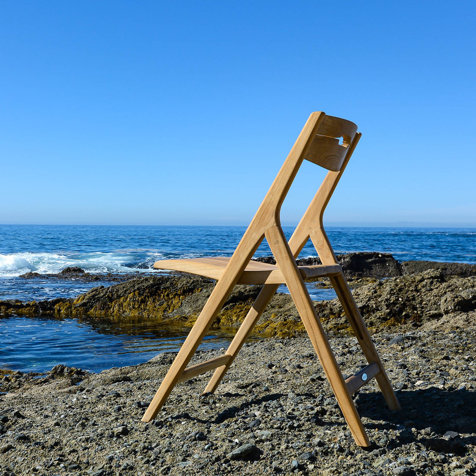 Foldable Teak Patio Side Chair