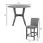 Ensemble de table de comptoir 5 pièces Monira, 4 chaises, similicuir gris scintillant