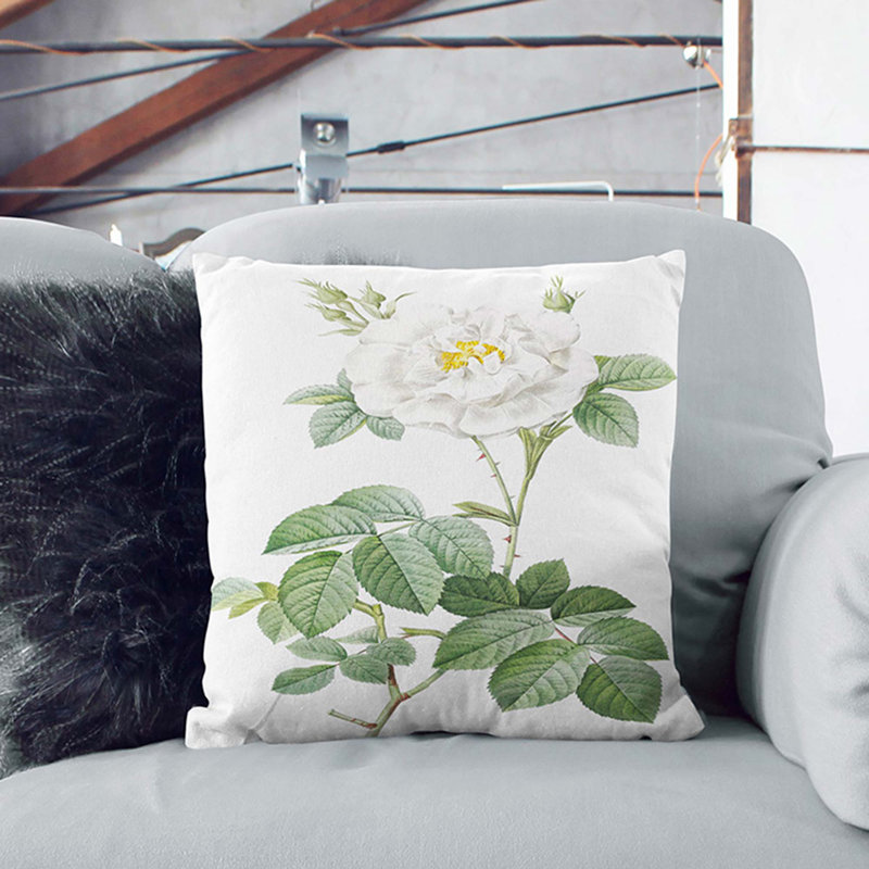 Floral Square Throw Cushion, 40cm H x 40cm W x 15cm D