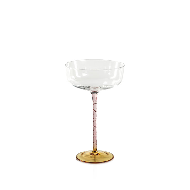 Ensemble de 4 pièces 10,99 oz. Ensemble de verres à pied en verre Martini, Ambre / rose
