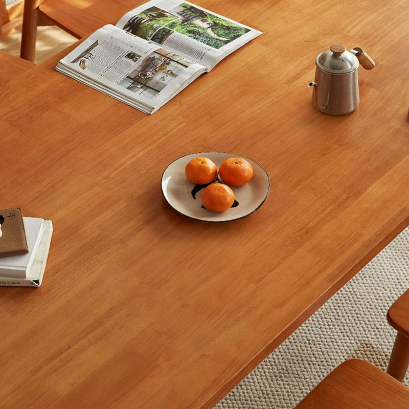 Table de salle à manger rectangulaire en bois de cerisier massif pour la salle à manger / cuisine
