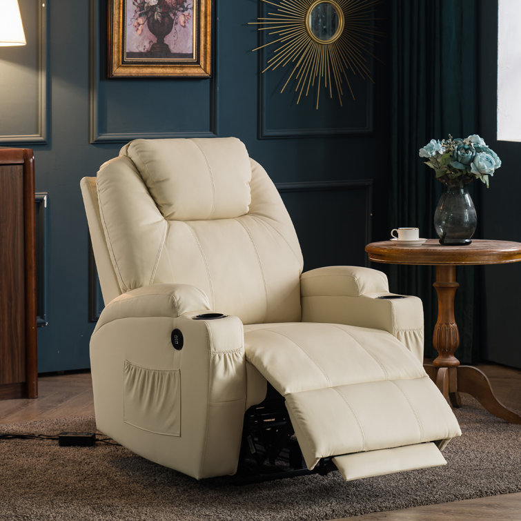 Thirza Faux Leather Power Standard Recliner with Massager (Incomplete- box 1 of 2 only)