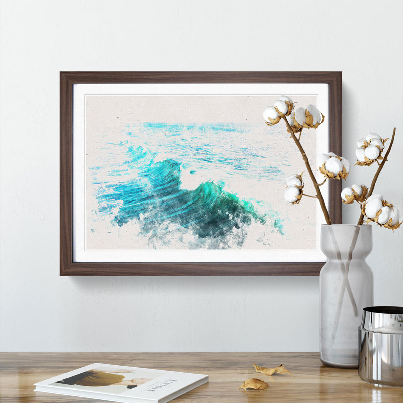 La Jolla in San Diego - Picture Frame Painting Print, Walnut Framed, 24cm H x 33cm W x 2cm D