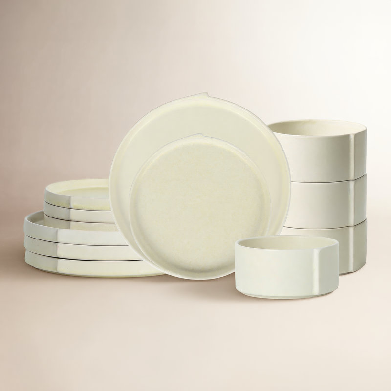 Stone Lain Bao 12-Piece Dinnerware Set Stoneware, Beige