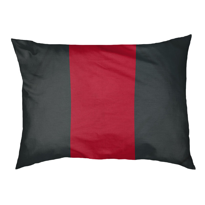 Oreiller rectangulaire New York, Moyen (L 30 po x l 40 po), Gris acier / rouge