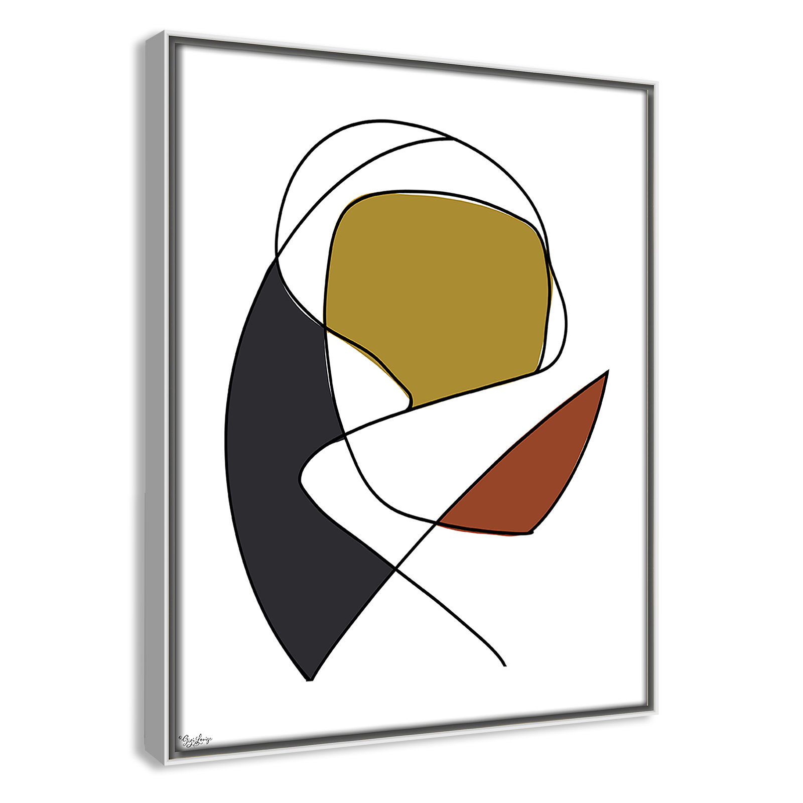 Paige "Abstract Tribeca 3" Print, 15.5" H x 12.5" W x 2" D, White