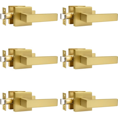 Door Lever with Square Rosette Heavy Duty Solid Levers