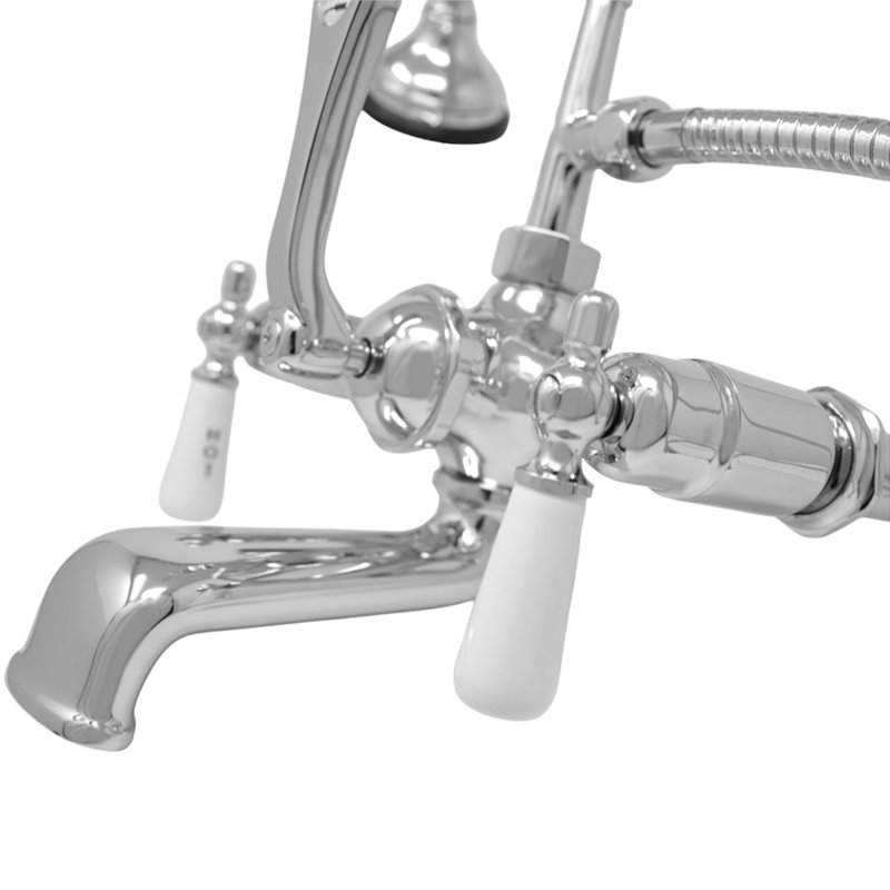 Robinet de lavabo mural pour téléphone avec douchette par Strom Living, Chrome