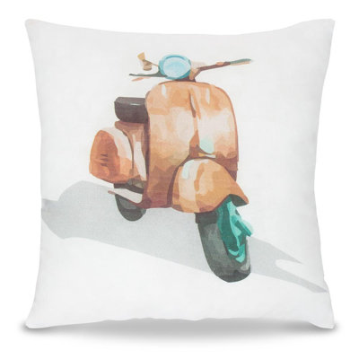 Lincove Motorbike Print Square Pillow