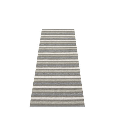 Grace Striped Area Rug in Charcoal/Gray/Cream