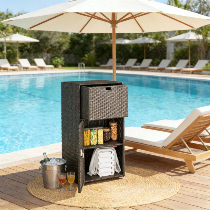 Armoire extérieure, support de rangement, Marron foncé