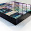 Key storage box, Opens to the right, 30x30x5, White, Night view of the city full of lights and skyscrapers, 