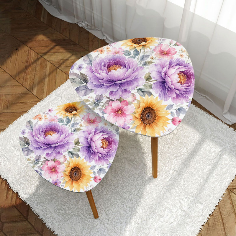 Ensemble de 2 tables basses gigognes Triangle