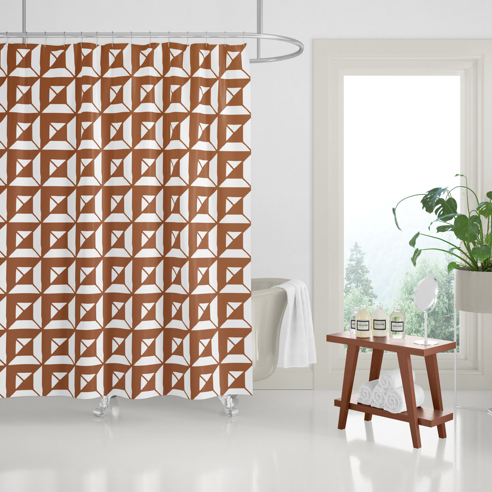 Polyester Shower Curtain, Burnt Orange