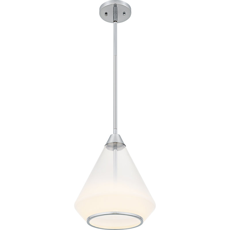 Mini-luminaire suspendu 1 lumière Haze, Chrome poli
