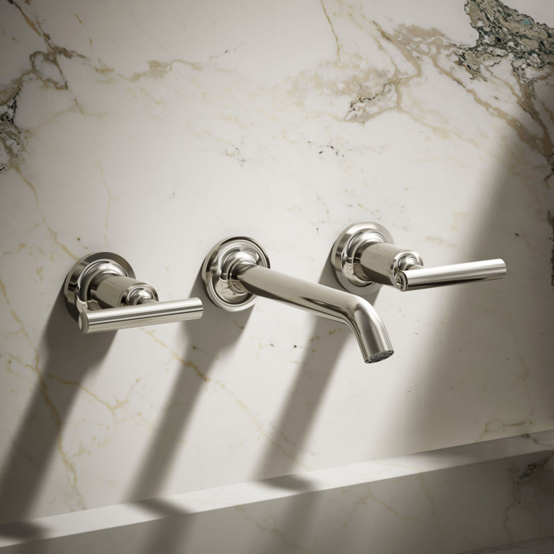Purist® Wall-Mounted Bathroom Faucet, Vibrant Polished Nickel, Lever Handle