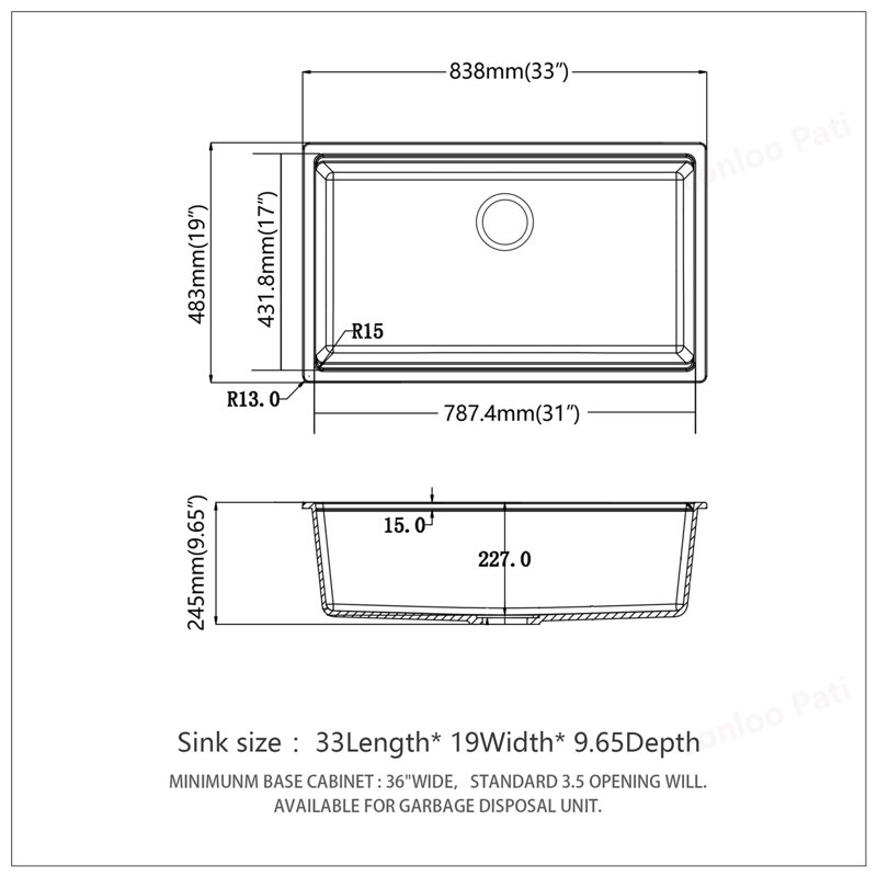 Durable White Granite Composite Workstation Undermount Kitchen Sink with Accessories, Quiet and Easy to Clean