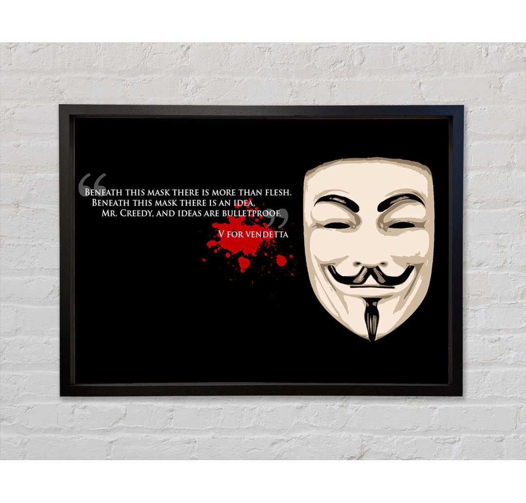 Motivationszitat V For Vendetta - Einzelner Bilderrahmen Kunstdrucke auf Leinwand