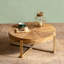 Table basse ronde en bois massif Retro
