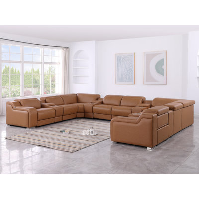 Canapé modulaire inclinable électrique en cuir 12 pièces Stanwin