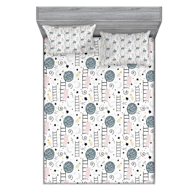 Childish Microfiber Sheet Set, Full Sheet Set + Fitted Sheet + 1 Pillowcases