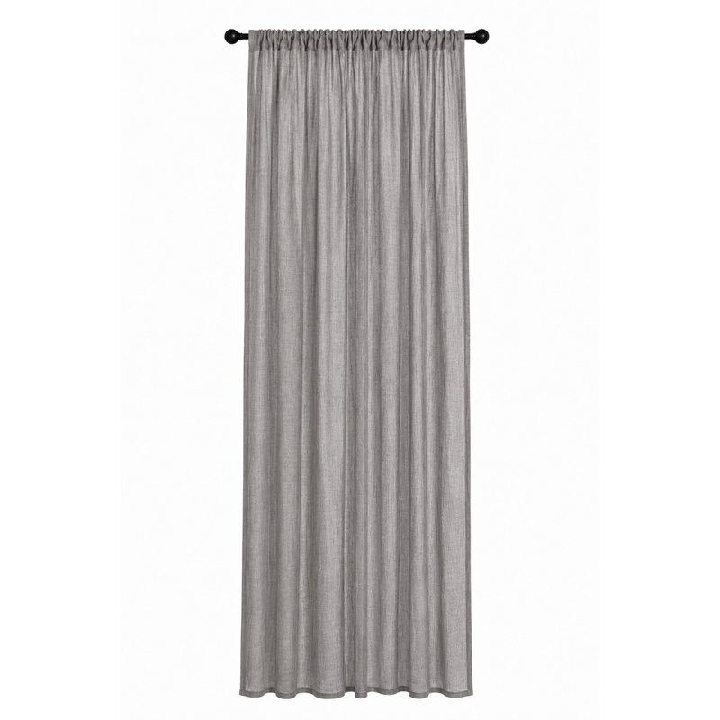 Belarmino Semi Sheer Curtain Single Panel, 54" x 96", Gray