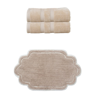 Talbert Collection 100% Soft Cotton Bath Towel Set & Bath Rug