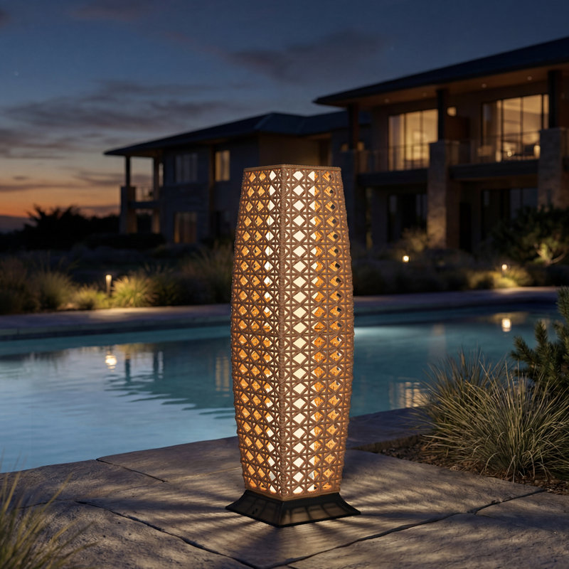 Lampe sur pied en osier à énergie solaire, Une lumière
