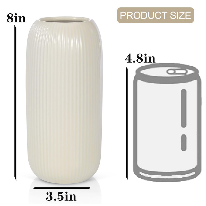 Vase en céramique 8 po, Beige